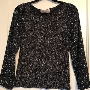 LOFT Silk and Chiffon 3/4 Sleeve Blouse